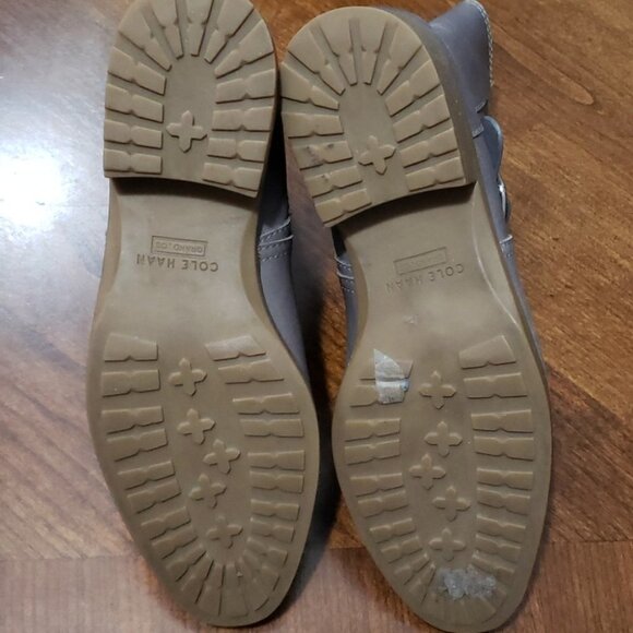 𝅺Cole Haan "Huntley" Leather Grey Office Designer Waterproof Booties - Women's - Picture 8 of 10